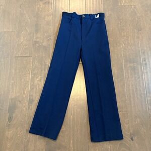 Vintage 70s Red Leaf Navy School Uniform Pants Boys Youth‎ Japan Straight Leg